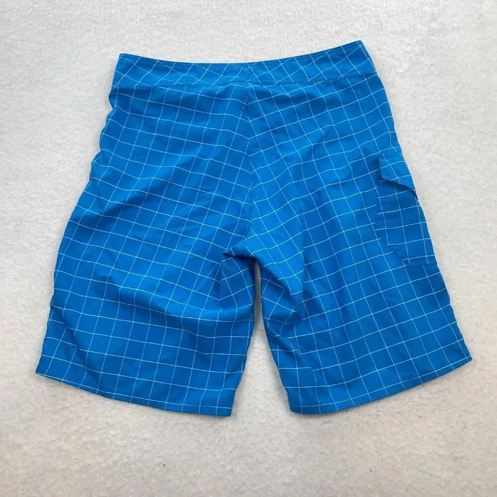 The North Face Board Shorts Men's 32 Blue Swim Trunks Quick Dry Pocket Logo Surf